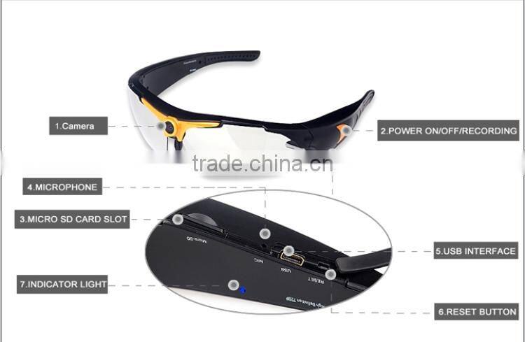 Oem factory high quality HD 720P safety glasses with camera