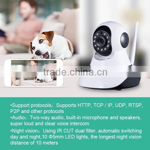PTZ Control can Learning wireless sensor alarm input smart home WIFI wireless IP camera
