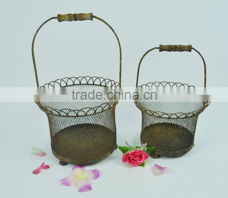 Old antique woven wire baskets wholesale