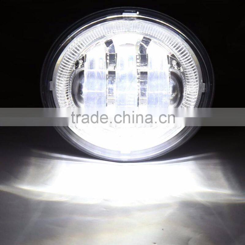 LED Harley Round 4.5inch Motorcycle LED Fog Lights LED Angel Eyes Fog Lights with Turn Signal Lights DRL LED Fog Light EMC