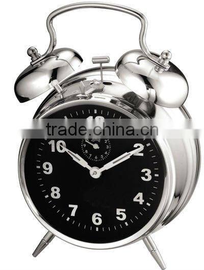 4.5 inch metal case mechanical alarm clock movement, desktop clock