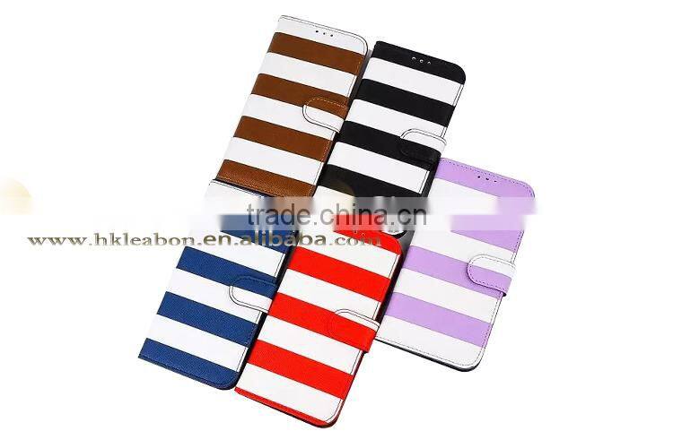 hot new products for 2015, fancy color strip wallet leather case for samsung galaxy s6 edge,