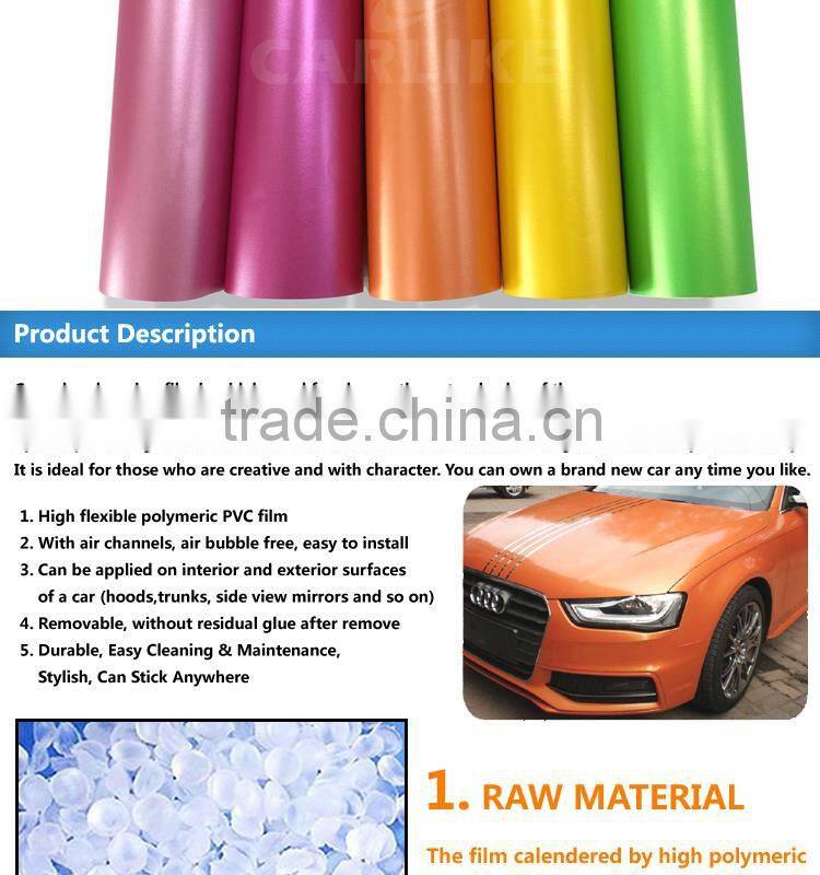 New Design 1.52x20m 5x65ft CARLIKE Candy-Colored Car Wrapping Vinyl Roll