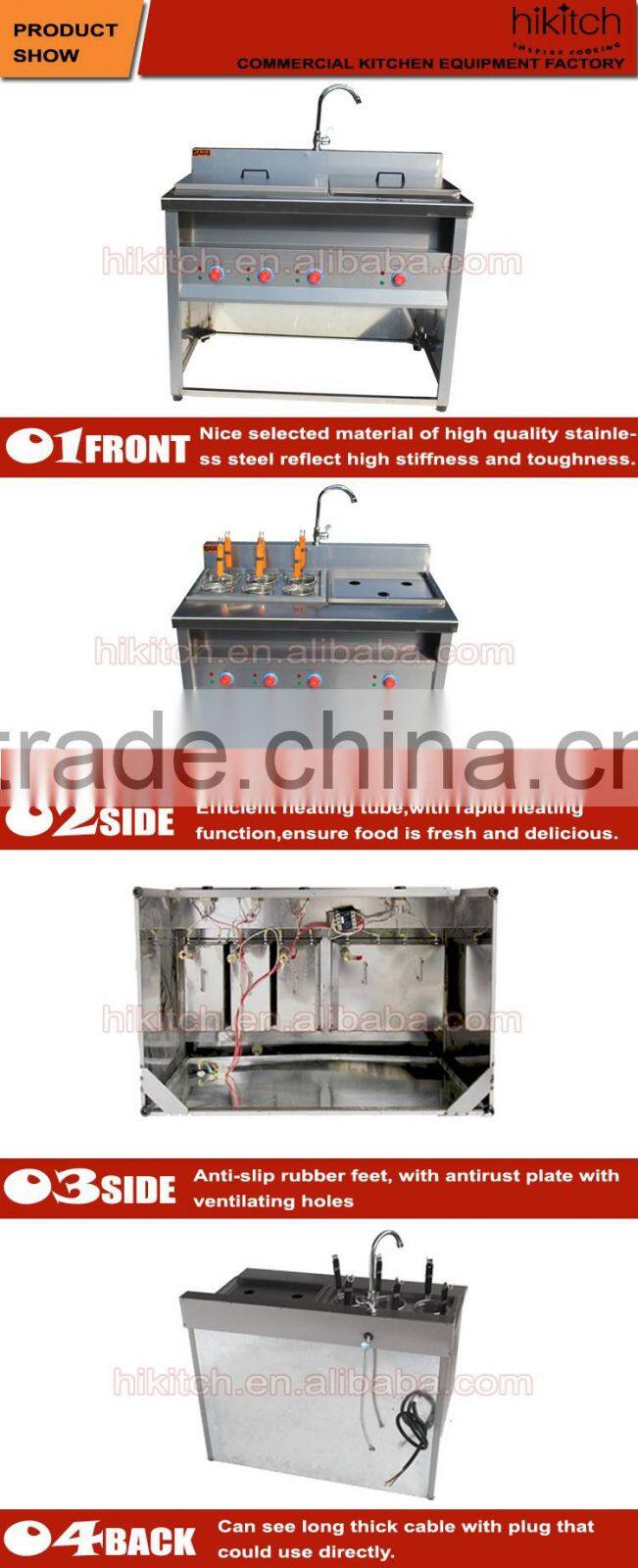 4+1 free standing cooking equipment electric pasta cooker with steamer