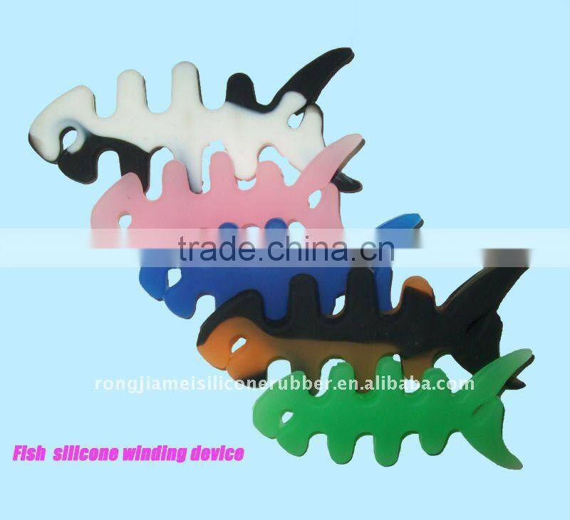 Silicone fish shape the headset bobbin winder