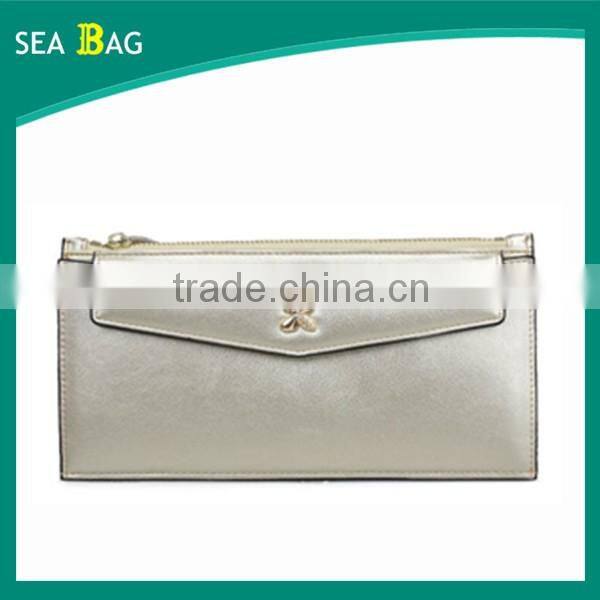 Summer latest style long golden pu wallet ladies fancy hand purse women slim wallet soft