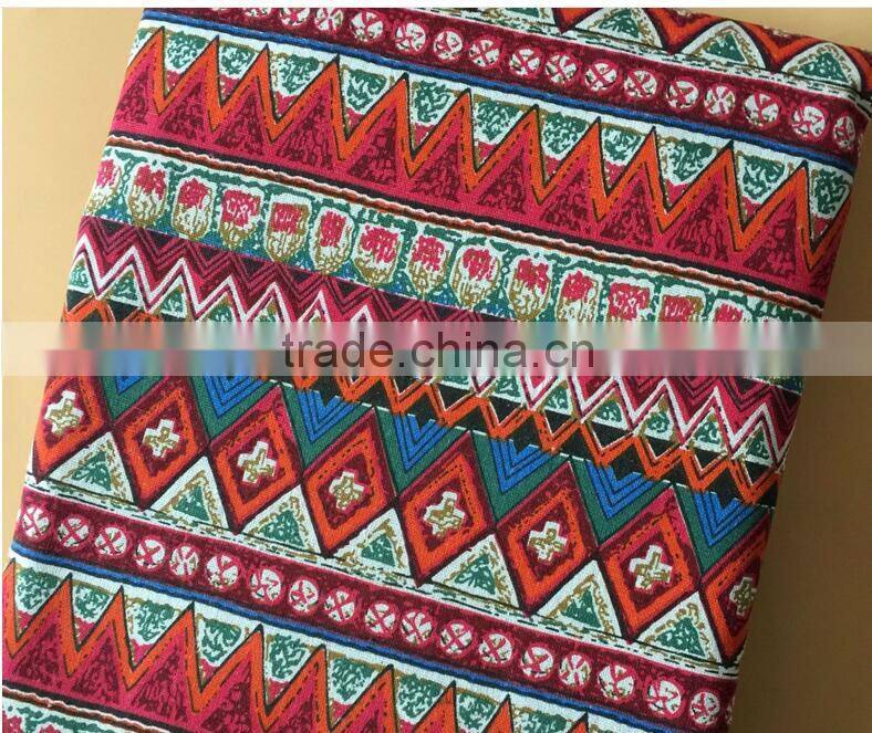 linen printed fabric national style table cloth pillow