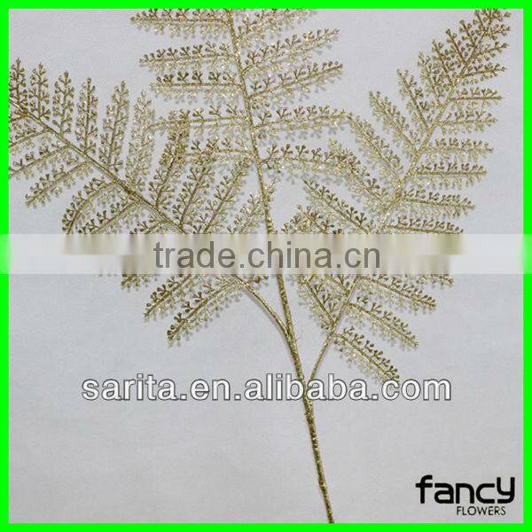 new design glitter powder small artificial leaves