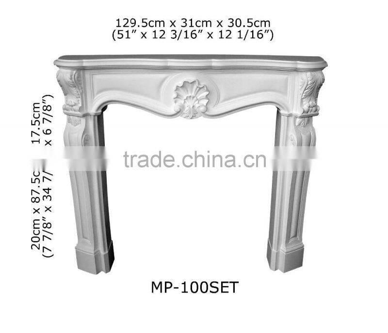 Polystyrene High Quality beautiful PU decorative white marble fireplace/freestanding nero marquina marble fireplace