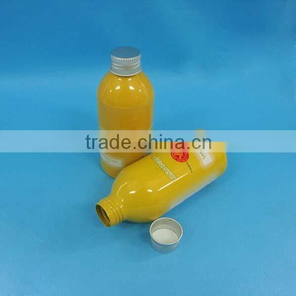 150ml aluminum vodka bottle, cute yellow color aluminum bottle with screw cap
