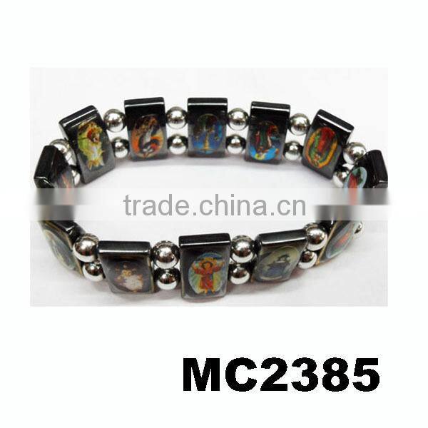 double line elastic beaded bio health magnetic health bracelet