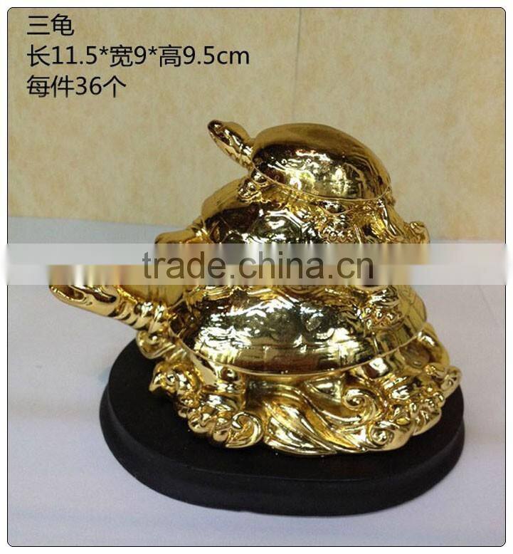 24K Golden color three trutle fengshui trutle,lucky turtle