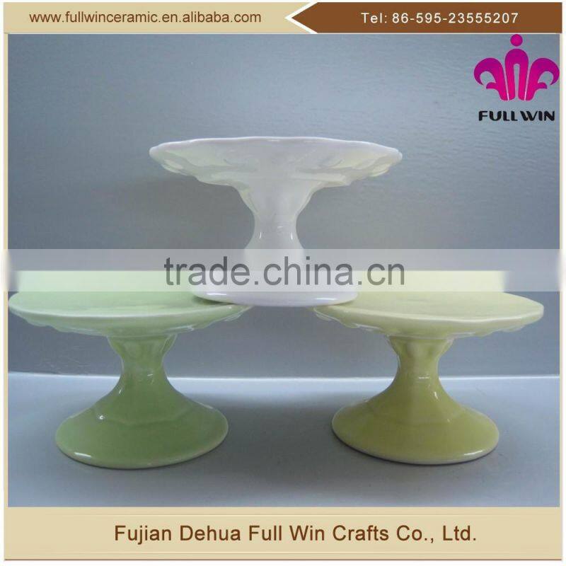 Food safe color glazed ceramic stand cake cakestand holder