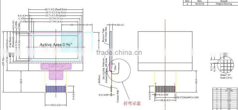 0.96 inch Oled 128 * 64 yellow blue highlight industry preferred screen manufacturers selling