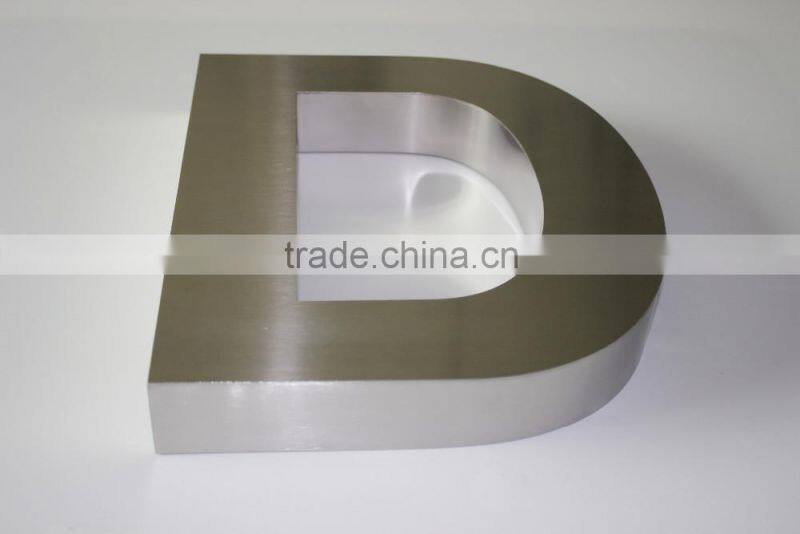 High quality stainless steel large 3D silver wall letters
