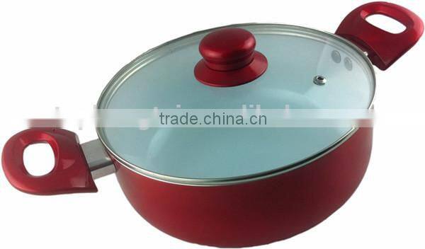 Pressed aluminum white ceramic casseroles with spiral bottom