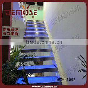 eye-catchingindoor led light glass staircase| open staircase