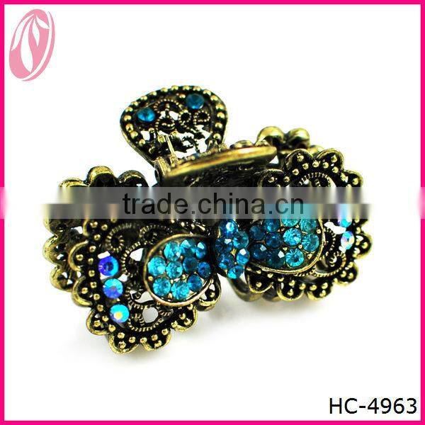 Mini Crystal Bow Hair Claw Clamp With Rhinestone Bowknot