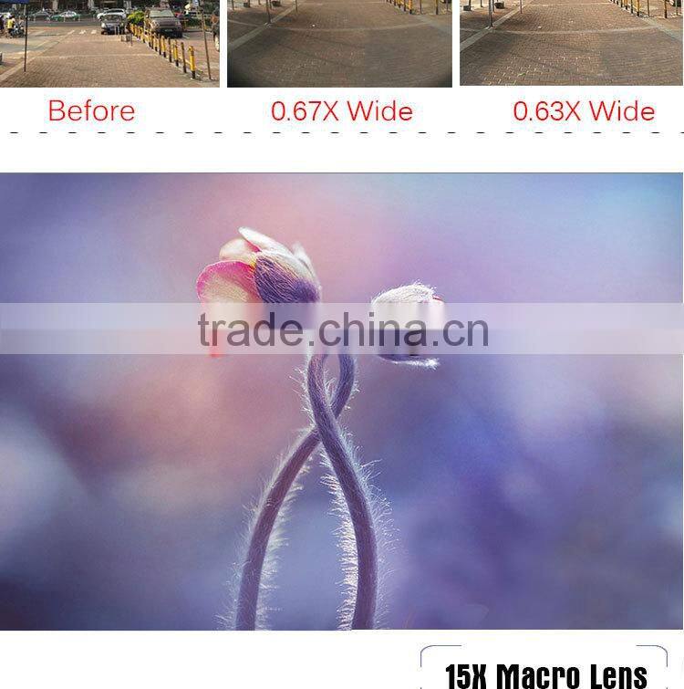 blade clip 198 degree fisheye lens 0.63x wide-angle 15x macro shot camera lens for iPhone 6s 5s 6 plus samsung s6 huawei p8 htc