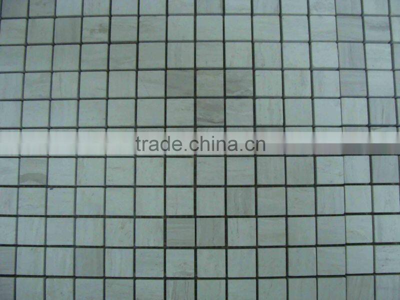 White wooden marble mosaic tile