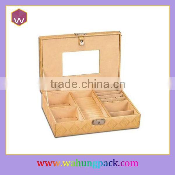 Fancy Pink Leather Jewelry Box For Girls/ Long Craft Pearl Jewel Case For Sale