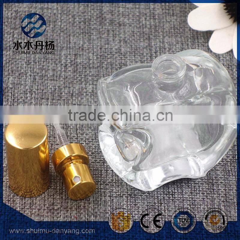 Apple perfume glass bottles 50ml with golden pump