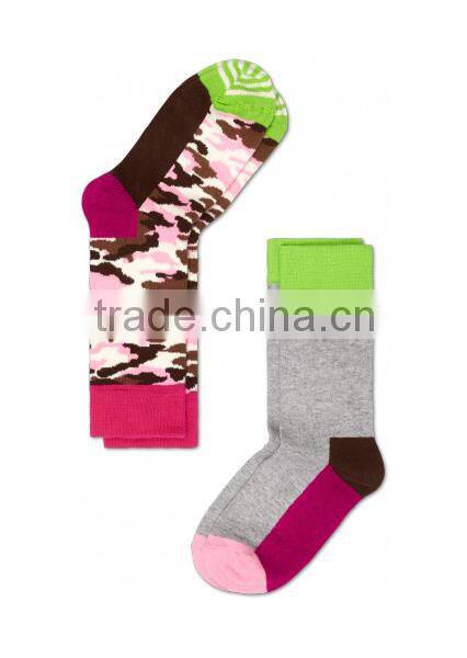 Custom Wholesale Elite Kids' Teenage Boys' Girls' Camouflage Combed Cotton Army Socks