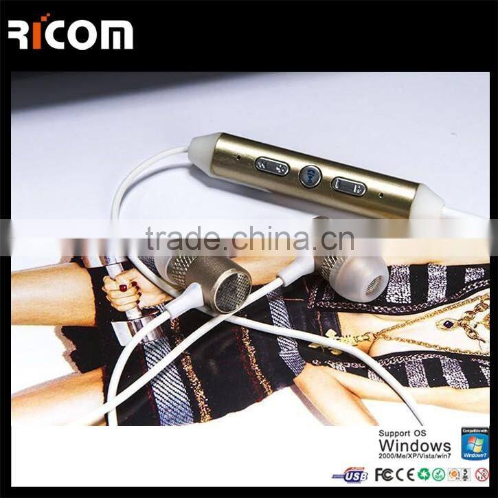 2016 CSR 4.1 Wireless Bluetooth Magnetic Headphone Headset Earbuds Earphone Noise Cancelling for Mobile--BTH-218--Shenzhen Ricom