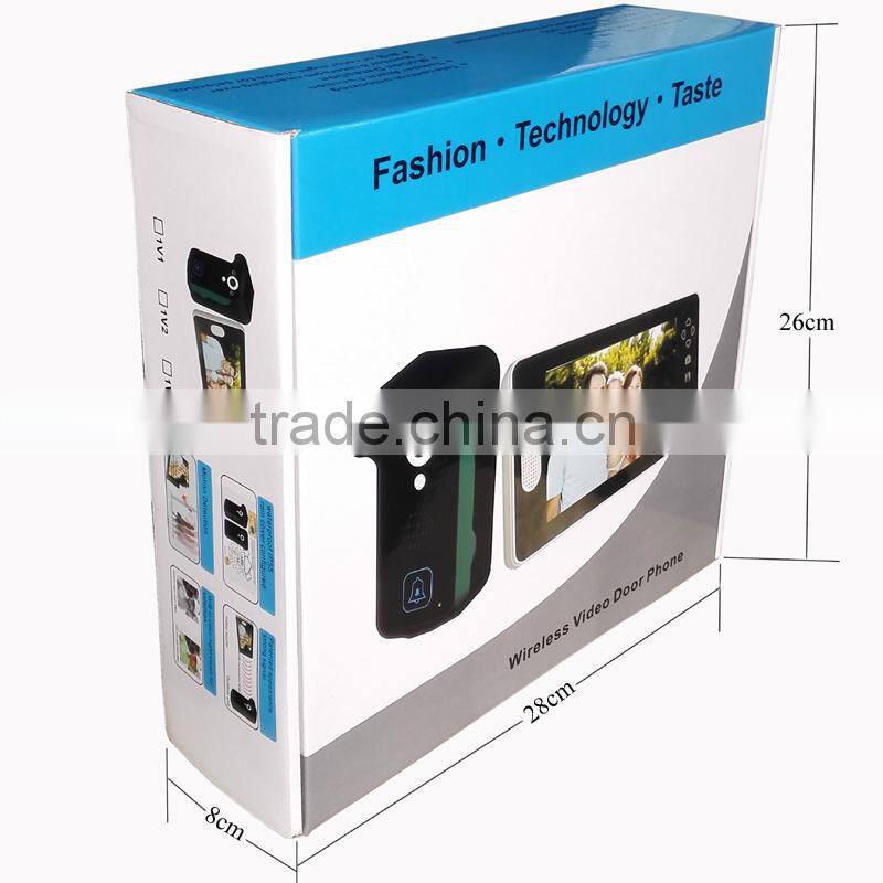 7 Inch Color 2.4GHz Wireless Video Door Phone Along with Door Lock Release