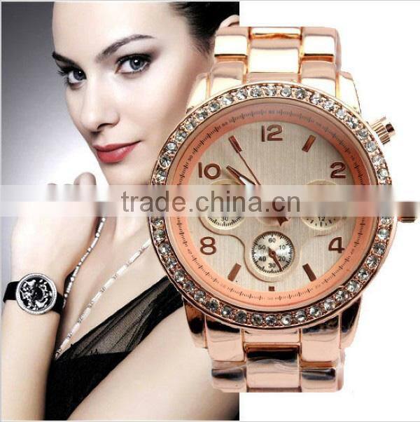 Funky watches metal band women rose gold japan miyota watch