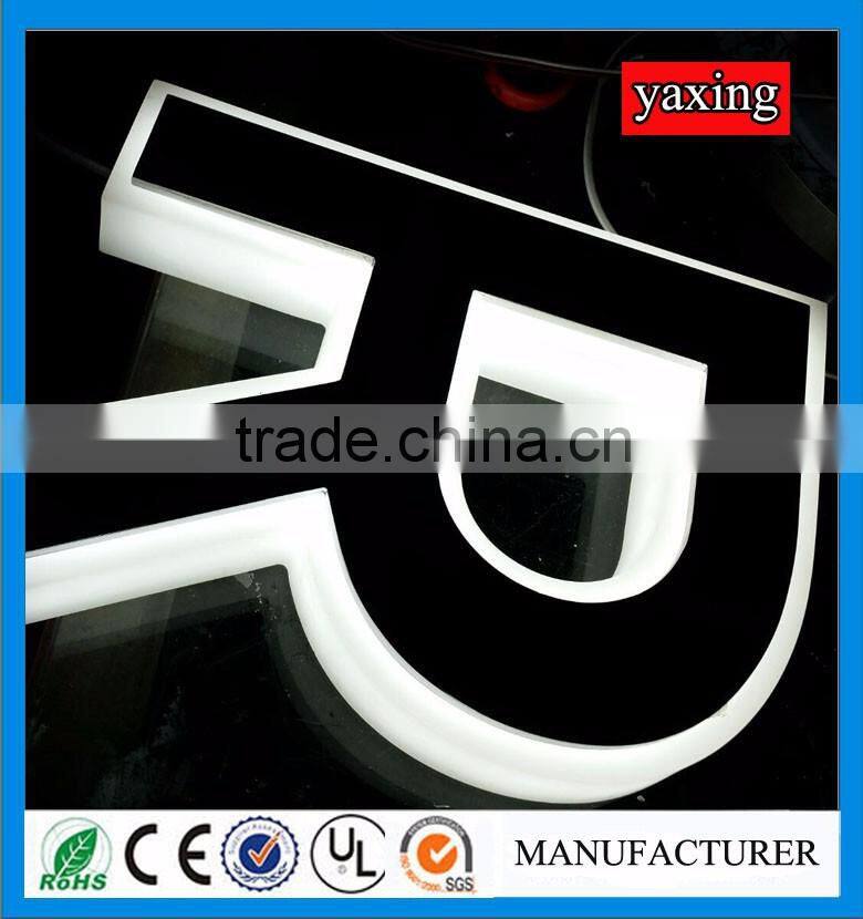 3d outdoor illuminated back lit led acrylic letter sign