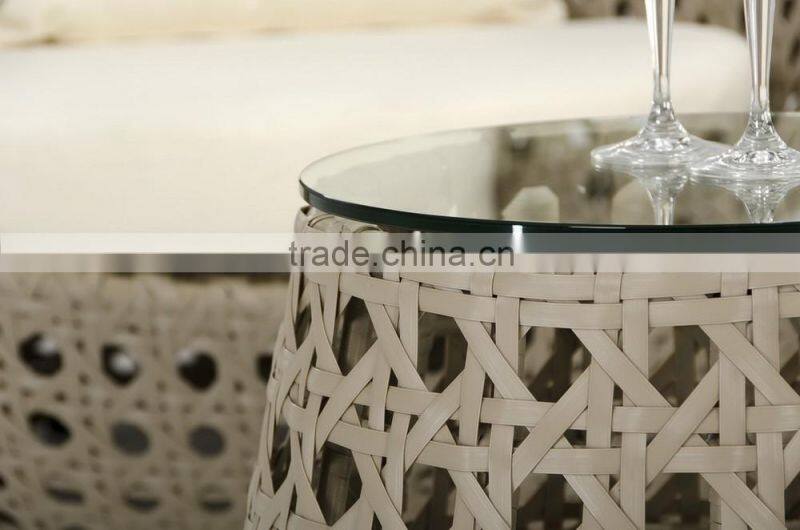 Wicker Patio garden sofa set Outdoor Furniture (1.2mm alu frame powder coated,10cm thick cushion, waterproof fabric)