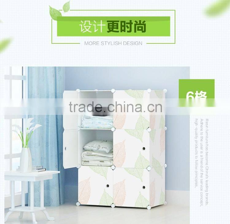 DIY portable bedroom corner plastic clothes wardrobe box