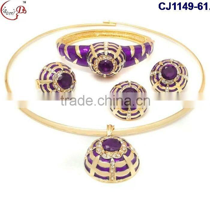 CJ1149-(53-57) 2016 fashion jewelry gold plating with rhinestone jewelry crystal fashion jewelry set
