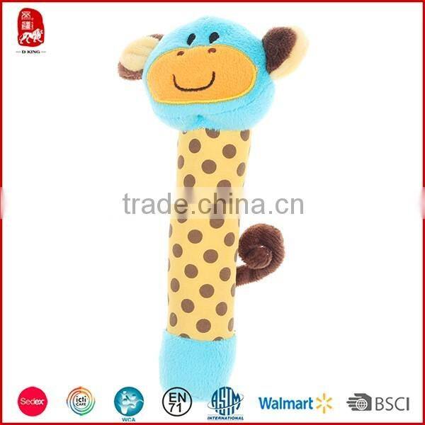 New Promotional soft baby rattle,soft baby toys with animal designs