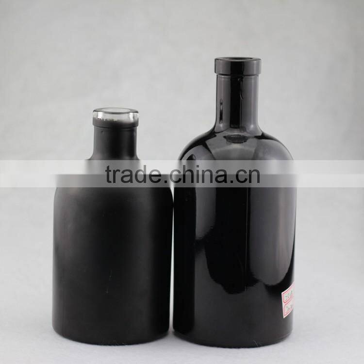 Great capacity 700ml paint glass bottles black olive oil bottles lovely champagne bottle