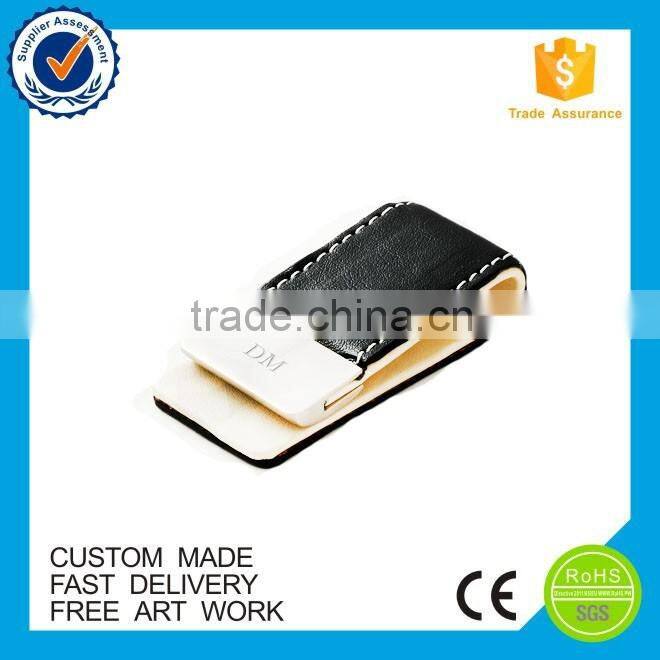 wholesale custom high quality souvenir leather money clip