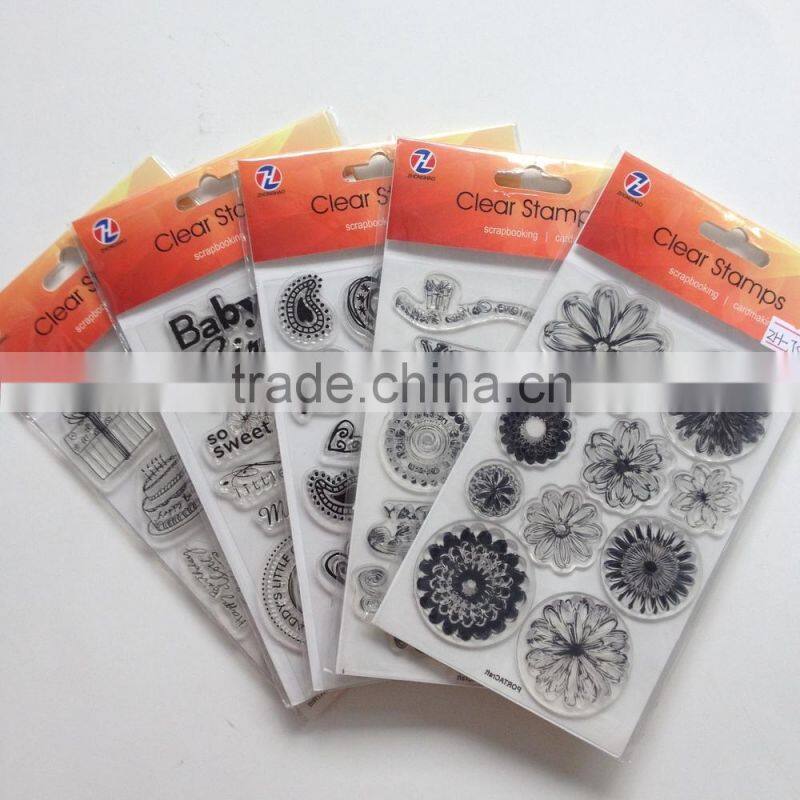 flower design clear stamp