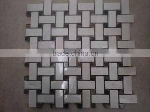natural strip gray white marble mosaic tiles