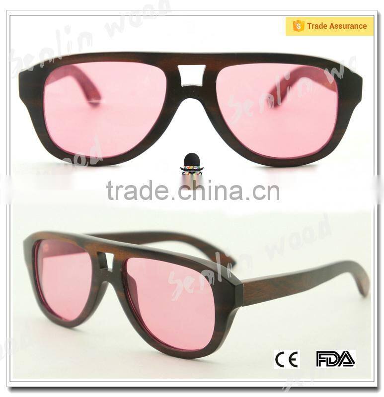 Top Selling Aluminium Wood Sunglasses Layers Wood With Comfortable Adjustable Rubber End