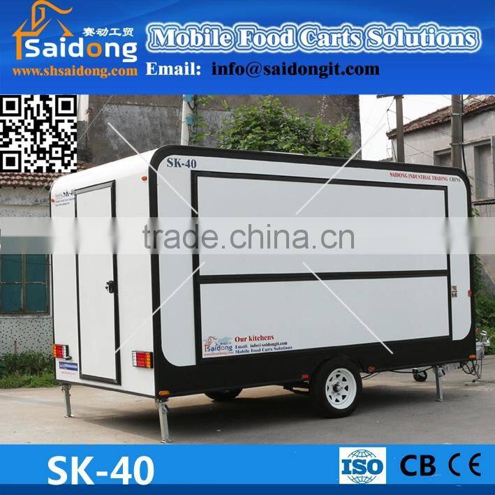Commercial newest design world best mobile food cart with big wheels tricycle food cart with big windows food cart trailer