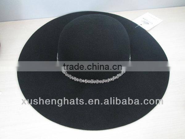 new design big brim floppy hat with rope