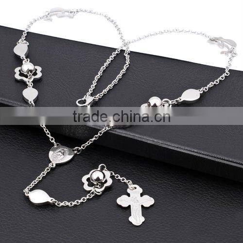 New Stainless Steel Sideways Cross Necklace(RN10034)