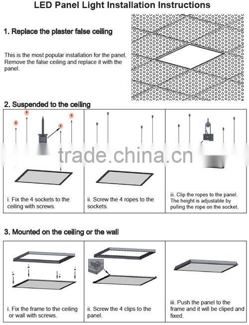 Triac dimming LED panel 1212x603mm 60W TUV CE RoHS CB GS SAA 3-Year Warranty