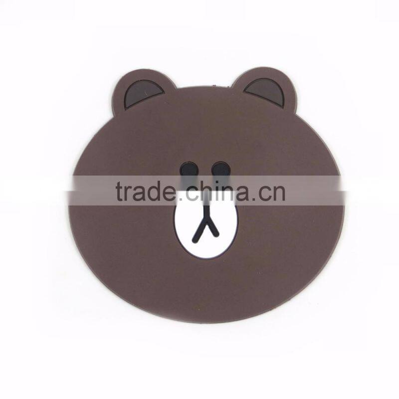 Cartoon Character Soft Rubber Roller Custom Coaster Promotional PVC Soft Textile Cup mat