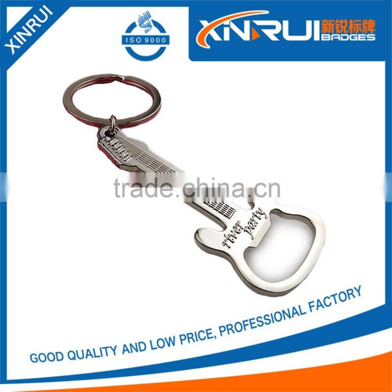 Hot sale Top quality bottle opener with custom metal guitar keychain
