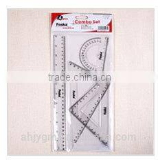 4 Pieces Plastic Ruler Set/geometric ruler set