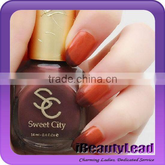 Heat sale color changing nail polish chameleon nail polish with 12 different colors