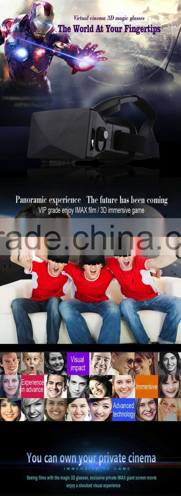 Hot Selling 2rd Generation Sex Video VR Box VR 3d Glasses Real Virtual for Smartphones