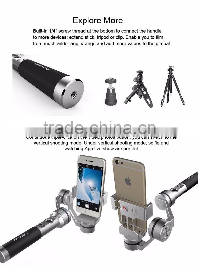 AIbird Uoplay smooth 3 axis gimbal /stabilizer and handheld gimbal for action camera and smartphone